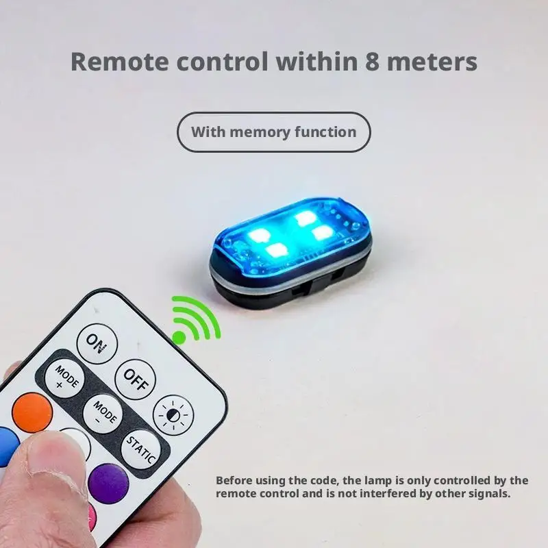 

Colorful Flashing Warning Light Wireless Remote Control Light Warning Light For Car Auto Motorcycle Anti-collision Warning H3S4