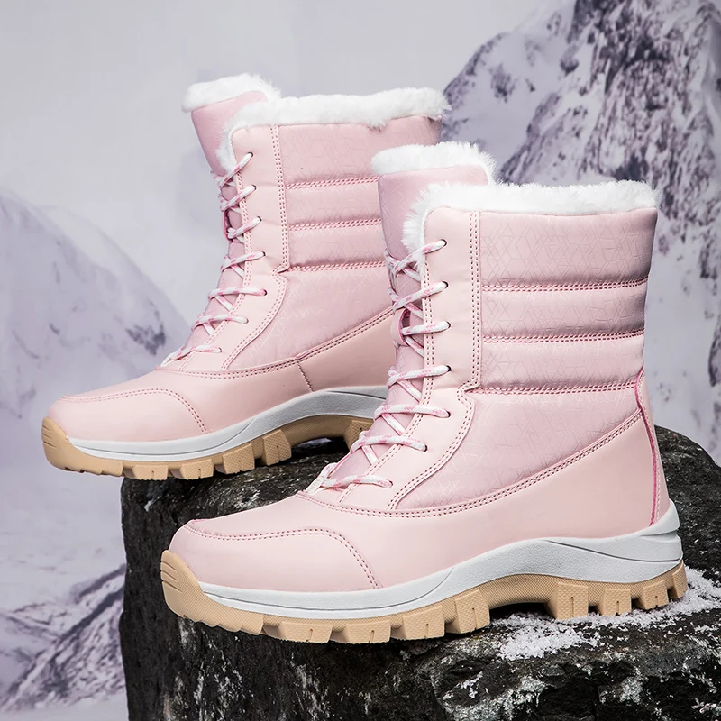 YISHEN Snow Boots Women Casual Winter Warm Plush Lining Non-slip Boots Platform Chunky Shoes Outdoor Waterproof Femmes Bottes