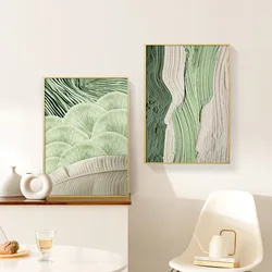 Abstract Green Oil Painting Printed on Canvas Nordic Texture Green Decorative Painting for Living Room Porch Wall Decor Cuadros