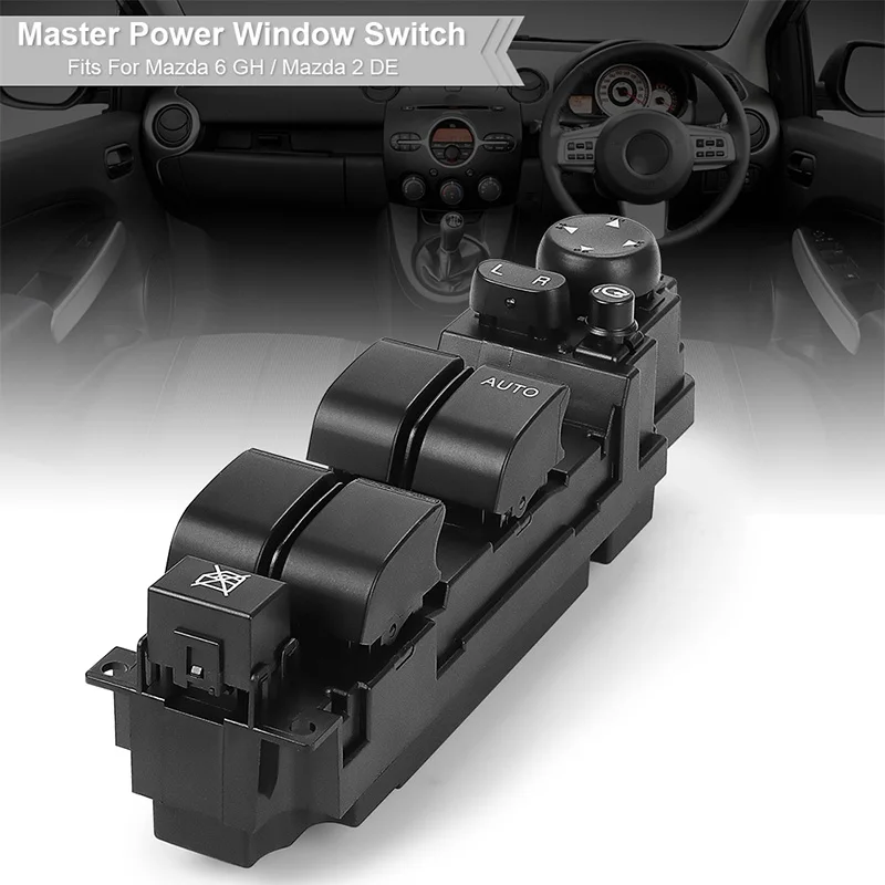 

Front Master Power Window Switch Button For Mazda 6 GH/2 DE 2008 2009 2010 2011 2012 Right Hand Drive D652-66-350A Replacement