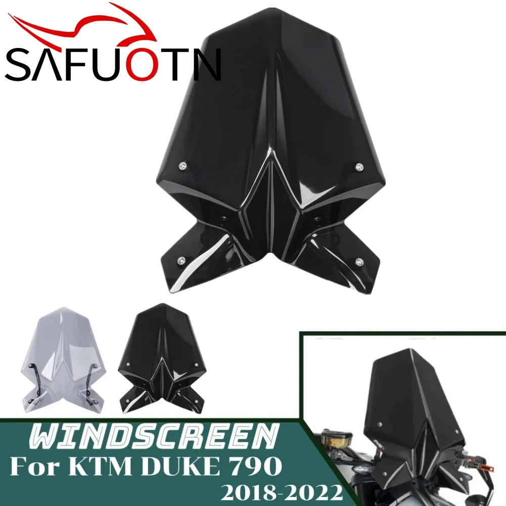 

for Duke 790 Windshield Windscreen for KTM Duke790 2018-2024 Motorcycle Wind Deflector Shield Screen with Bracket Accessories