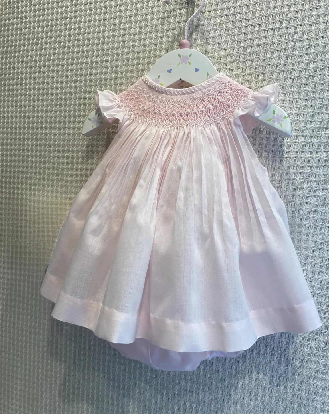 

0-6Y Baby Girl Summer Pink Smocked Handmade Turkish Vintage Princess Dress for Birthday Holiday Easter Photography Eid A41