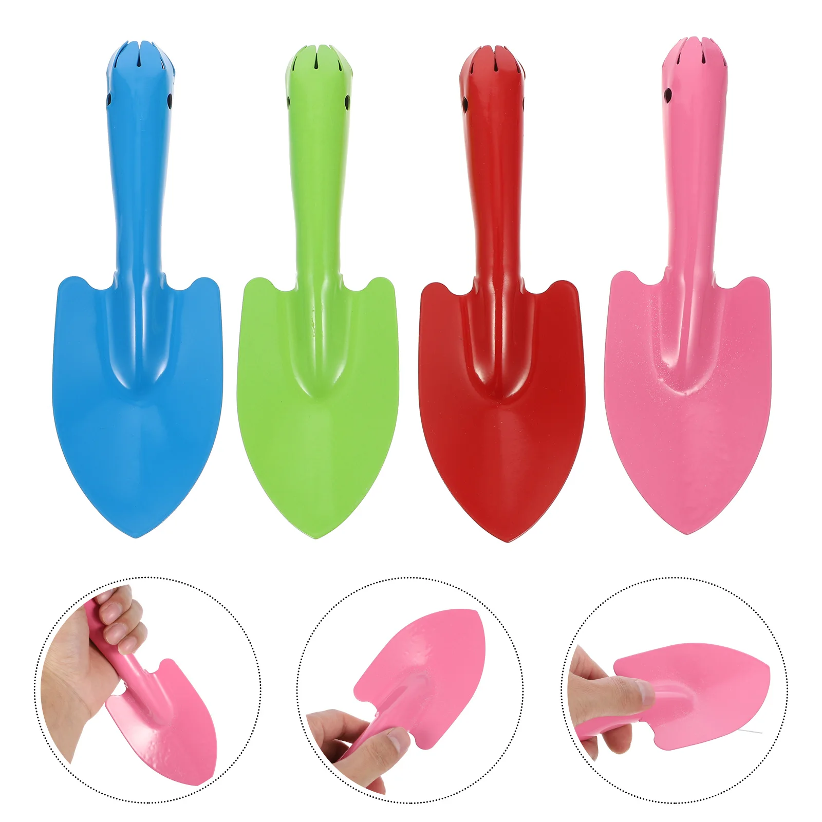 

4pcs Mini Iron Shovels Trowels for Gardening Tools Planting Soil Digging Transplanting Lightweight Portable Durable Small Size