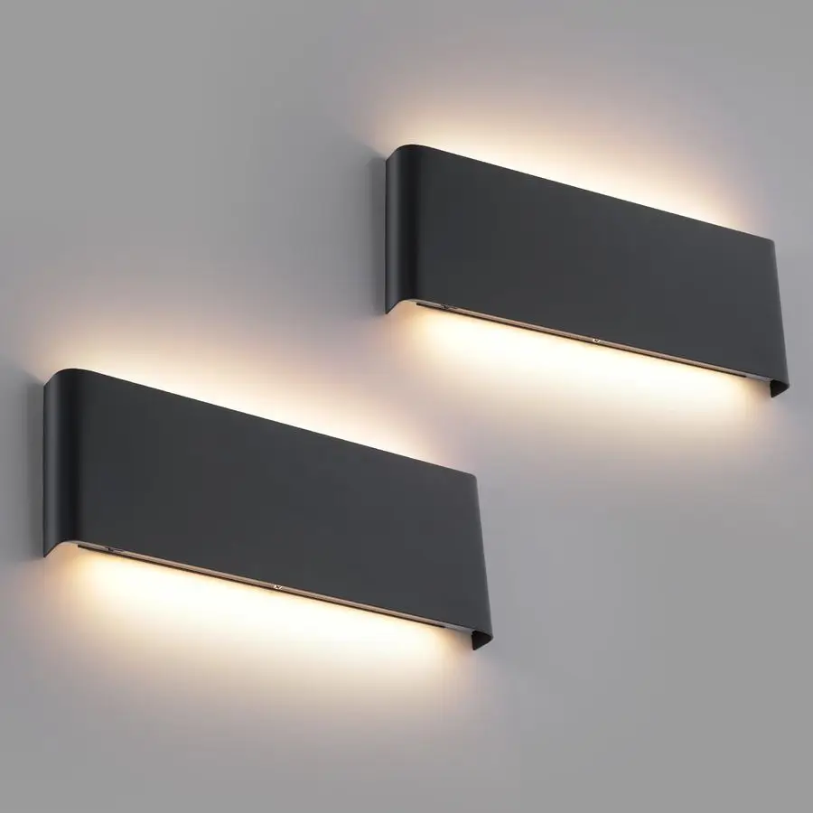 

CCT 3000K6500K Adjustable Dimmable Wall Lamp 15W Modern Black LED vanity light Up and Down Wall Lighting 11 Inch Indoor Wall Sco