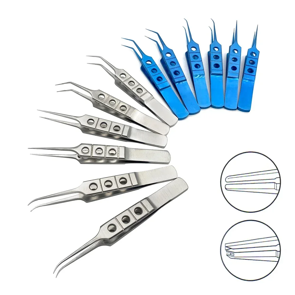 Pinça oftálmica pinça cirúrgica 8.5cm instrumentos oftálmicos de titânio/aço inoxidável