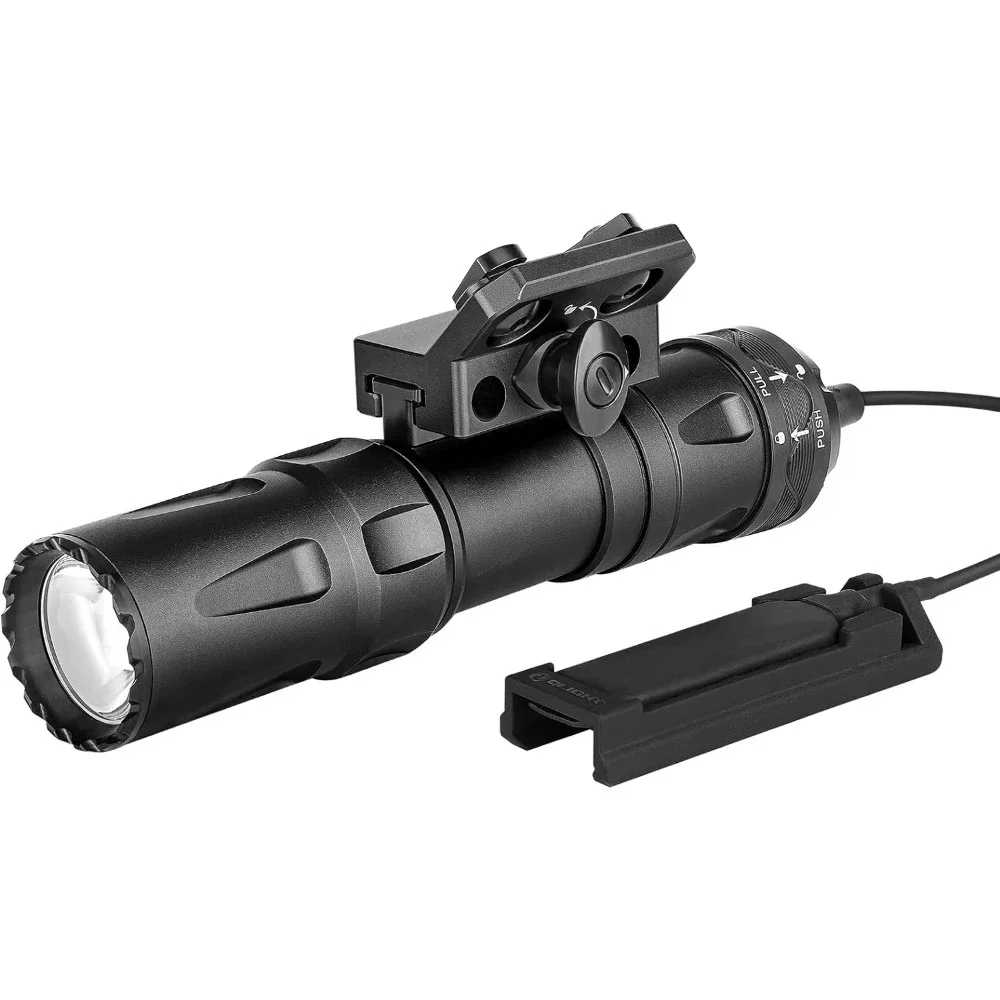 Lumens Ultra Compact Rechargeable Mlok Mount Weaponlight, Removable Slide Rail Mount and Remote Switch, 240 Meters Beam Distance