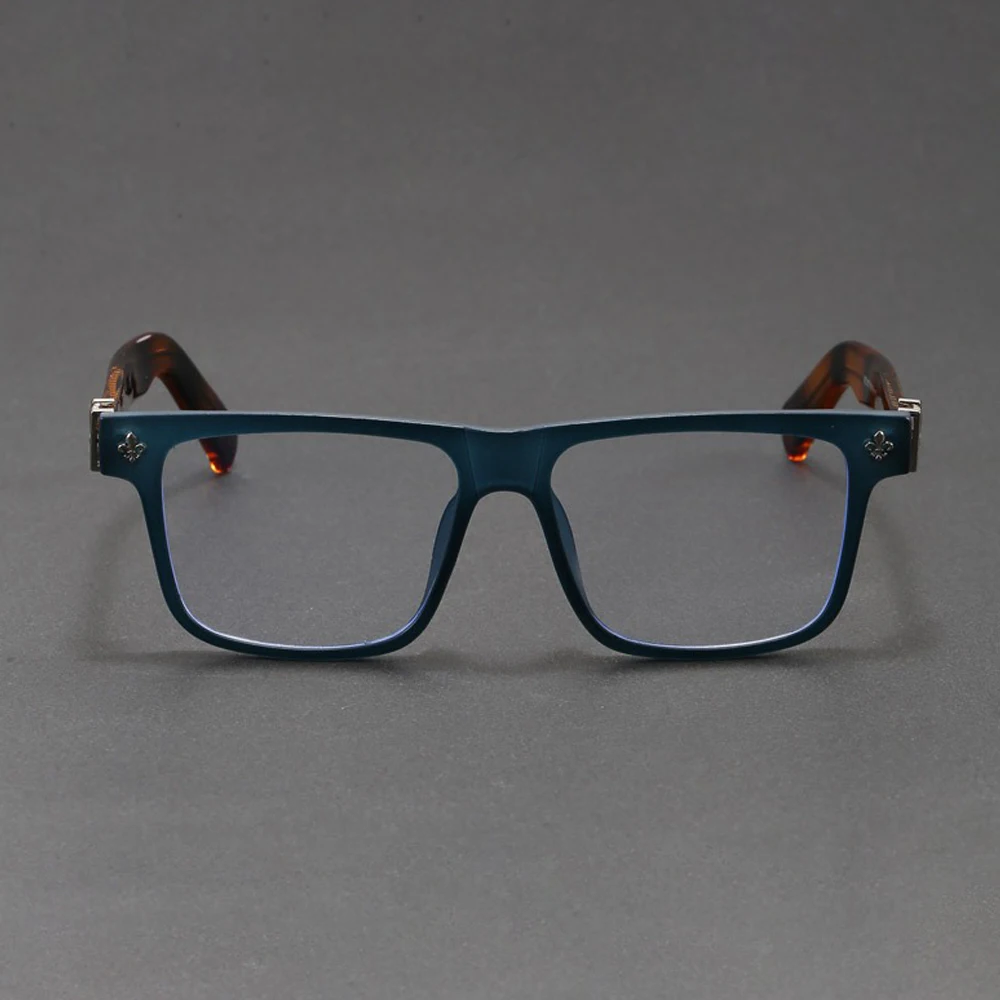 Vintage Square Anti Blue Light Glasses Men Women Retro Thick Black Frame Eyeglasses Fashion Luxury Eyewear with Decorative Hinge - view 5