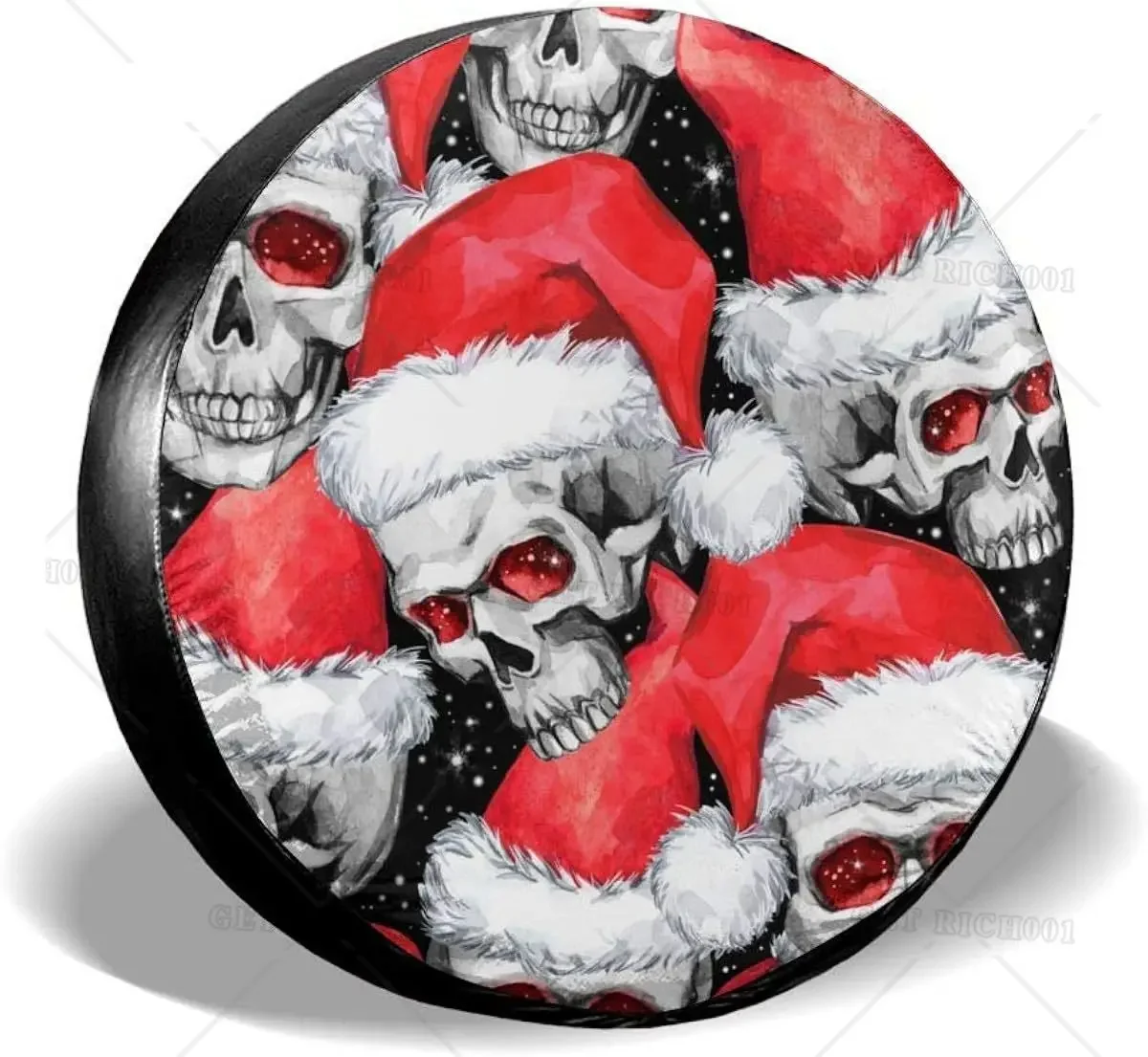 Tire Covertire Cover Christmas Hat Santa Skull Funny Wheel Cover Fit ForTrailer RV SUV Many Vehicle 14in 15in 16in 17in Holiiday