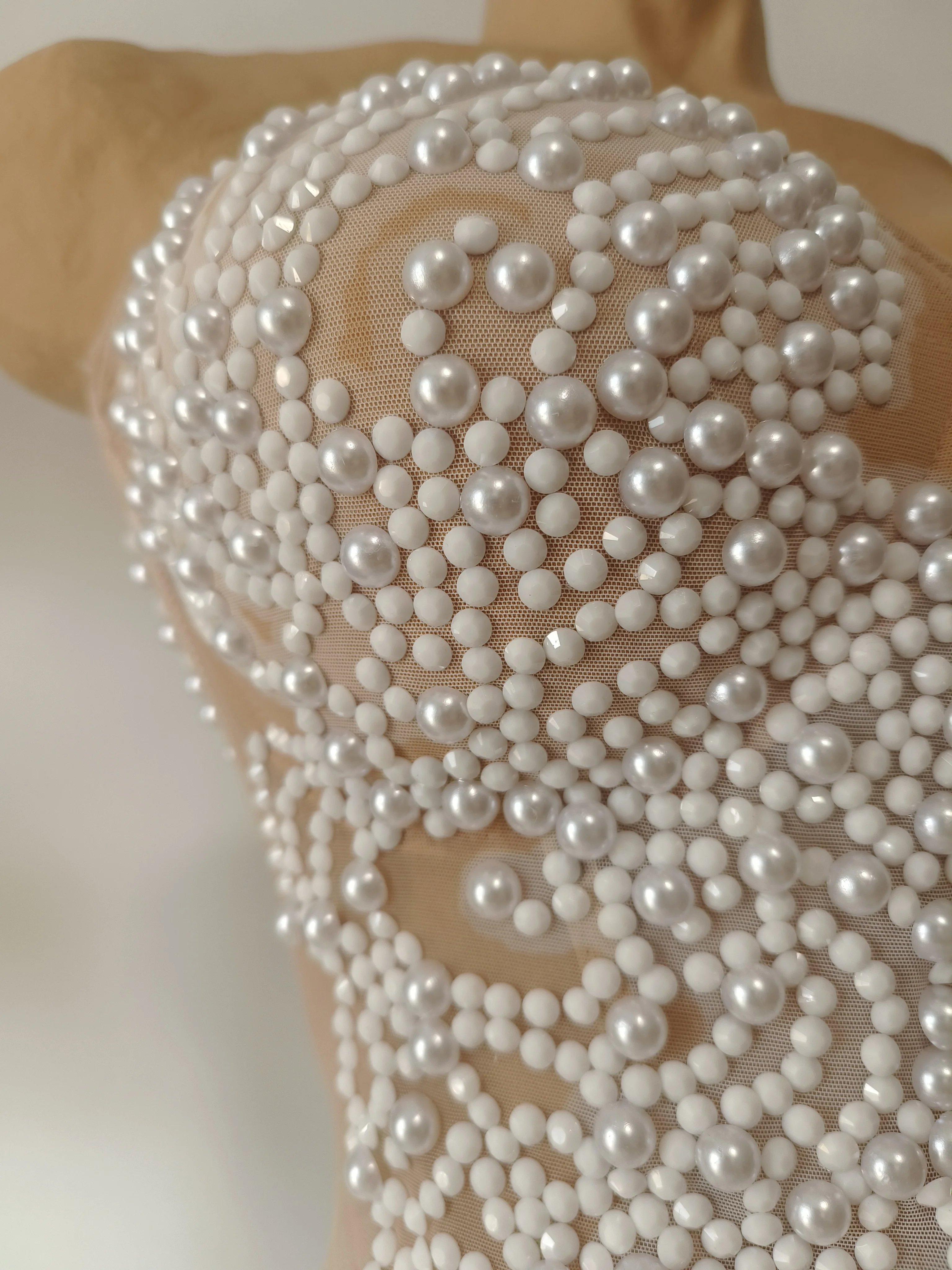 Abito lungo maxi senza spalline bianco eleganza da donna sexy maglia trasparente compleanno sera festa servizio fotografico abiti da sposa