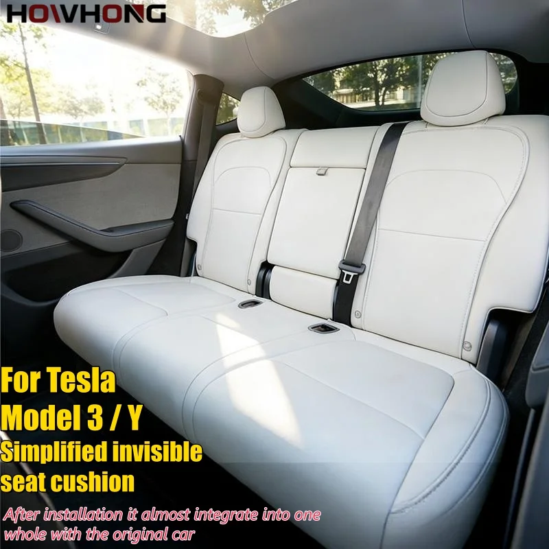 For Tesla Model 3 Y 2026 New Car Seats Cover Nappa Leather Simplifie Invisible Seat Cushion Ventilation High Quality Accessories