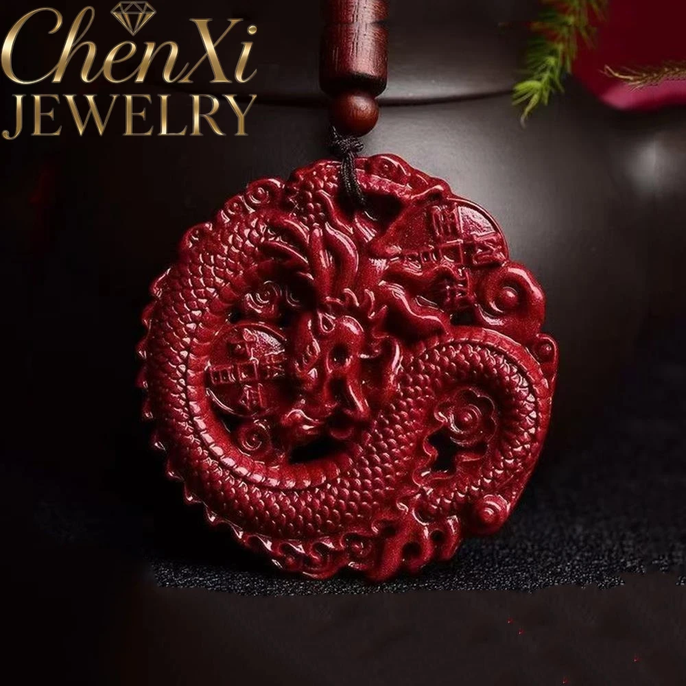 

High-End Cinnabar Dragon Pendant Luxury Quality Fashion Fine Jewelry Amulets And Mascots Exquisite Charms Elegant Popular Gift