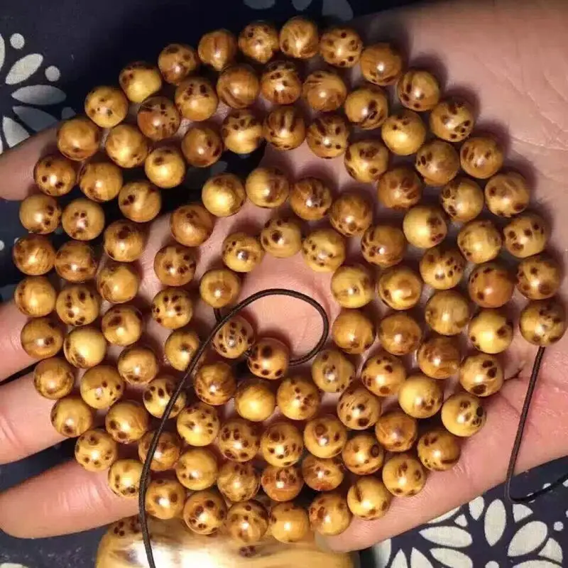 Collectible Grade Natural Wood Bracelet Aging Old Material Full of Tumor Scars Taihang Thuja Buddha Beads 2.0 Hand String WenWan