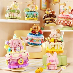 Cute Pet Teacup Cake Shaking Building Blocks Diy Animal Model Assembly Bricks Toys Desktop Decoration Children's Christmas Gifts