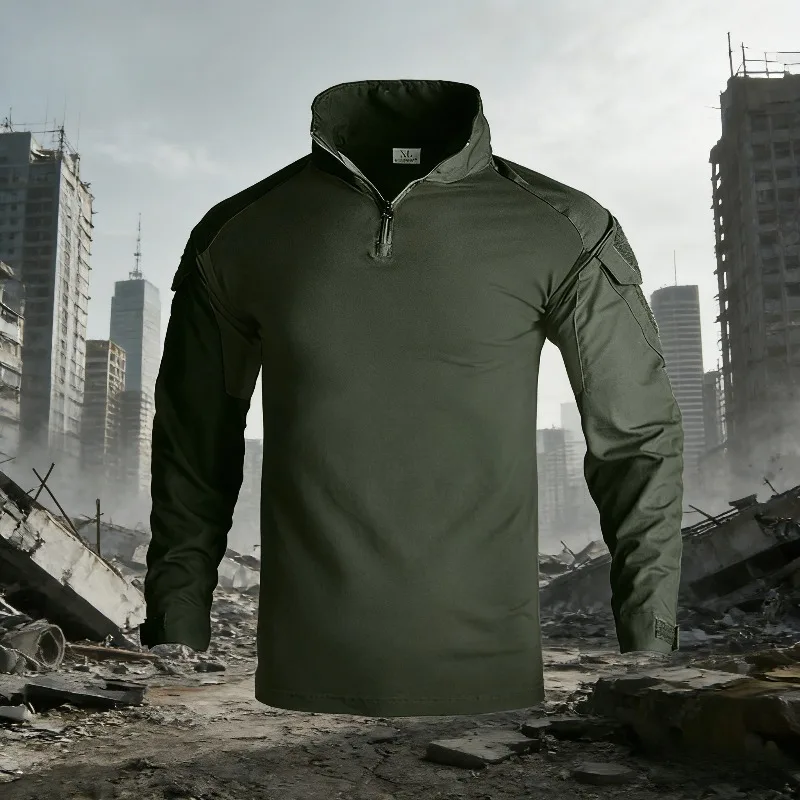 

Костюм для активного отдыха в стиле милитари: быстросохнущий, эластичный, с длинными рукавами, для тренировок и спорта