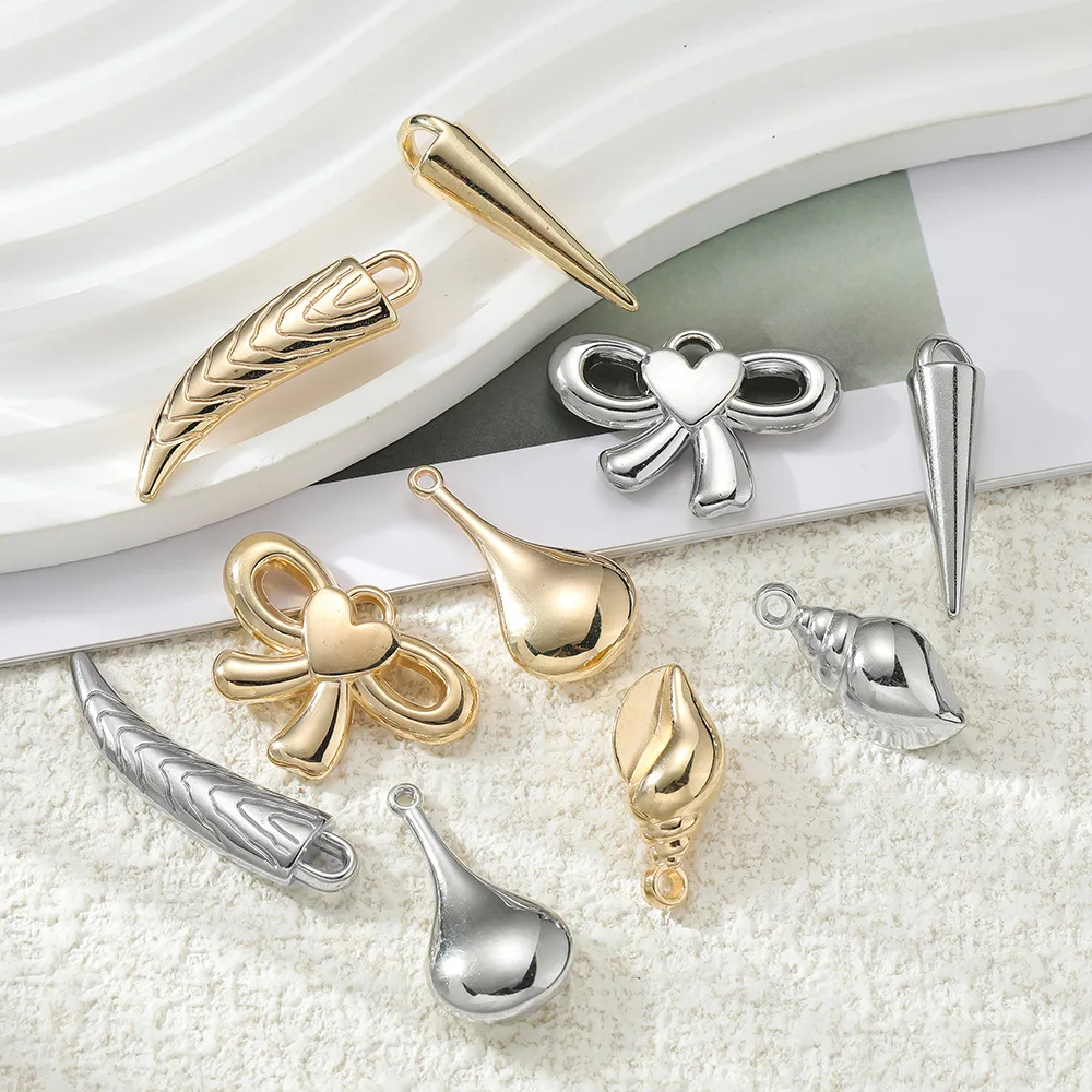 

CCB Electroplated Pendant Personality Pendant Water Drop Horn Bow Plastic Beads Diy Handmade Beaded Material