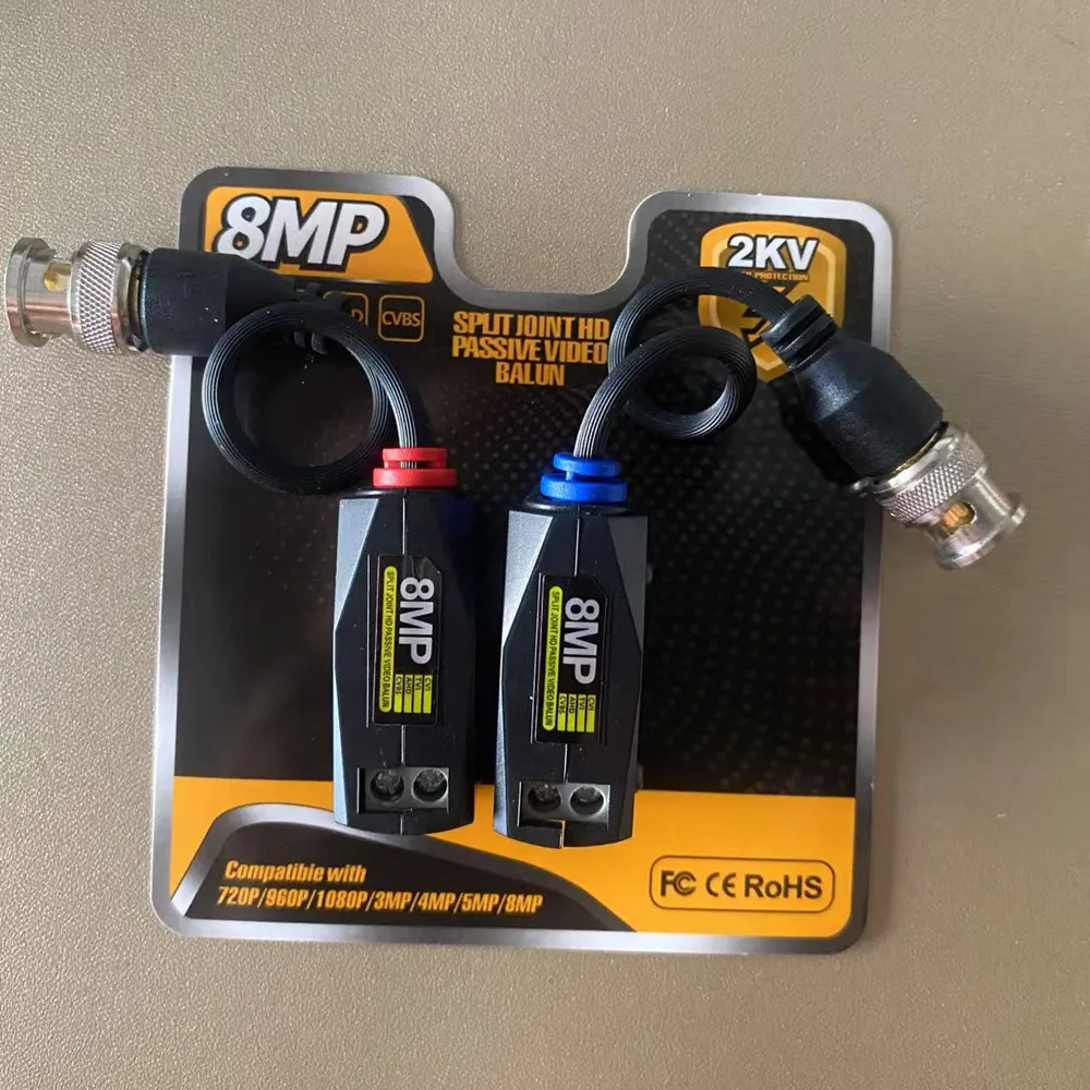 جهاز إرسال واستقبال فيديو Balun 8MP HD CVI/TVI/AHD لكاميرا CCTV الأمنية BNC Cat5 CCTV UTP Video Balun