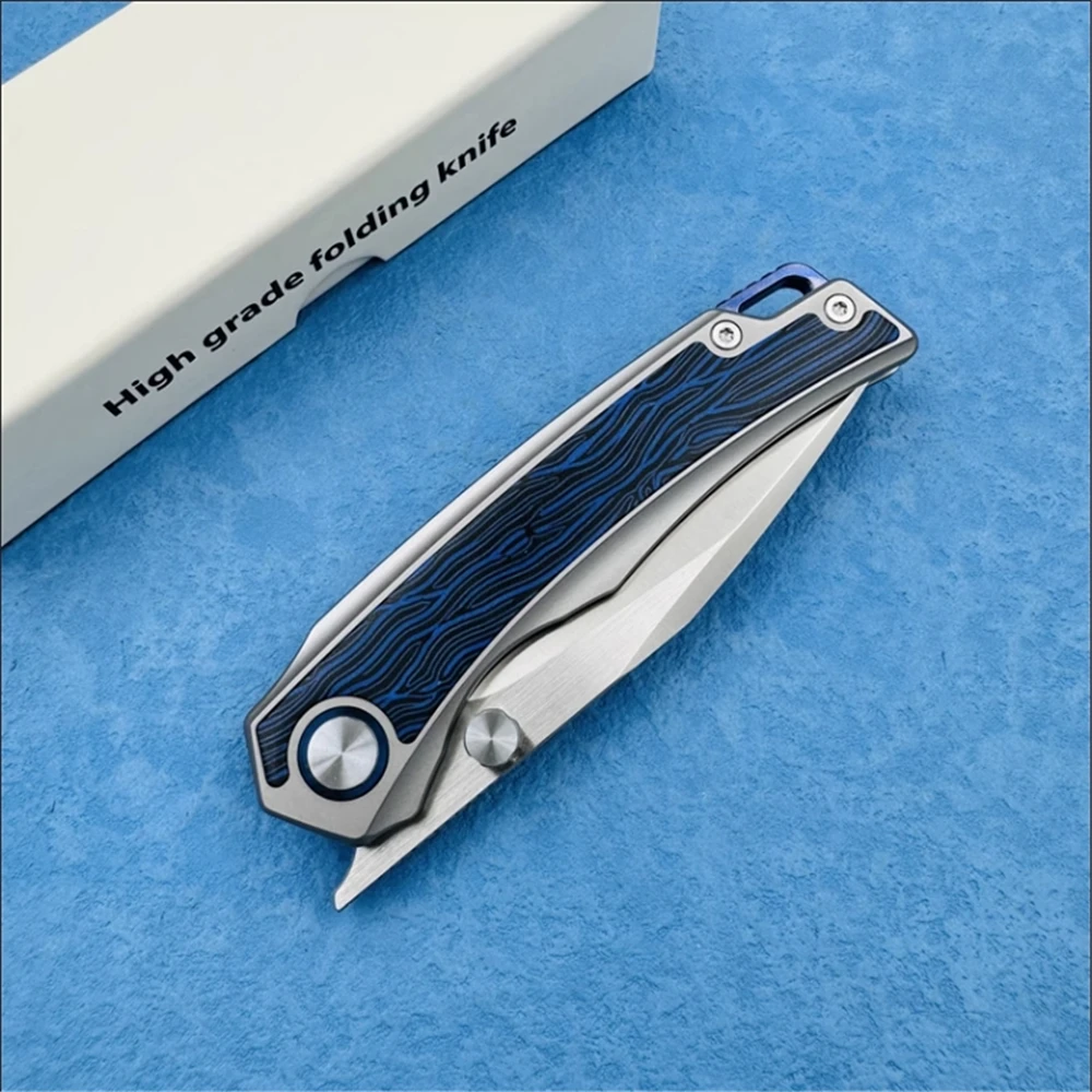 M390 الصلب سكين للفرد سبائك التيتانيوم مقبض تحمل نظام في الهواء الطلق بقاء سكين صيد التخييم التنزه الدفاع أداة