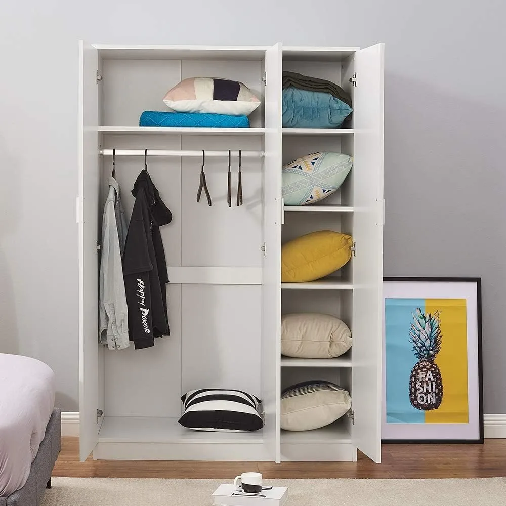 Multifunctional Wardrobe 6 Storage Shelves Cupboard Unit Bedroom Furniture Bedroom Clothes Cabinet Clothes Closet for Room Home