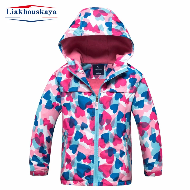 

Girls Jackets For Kids Spring Children'S Love Cartoon Clothes Girls Coat Windbreaker Kids Polar Fleece Windproof Outerwear