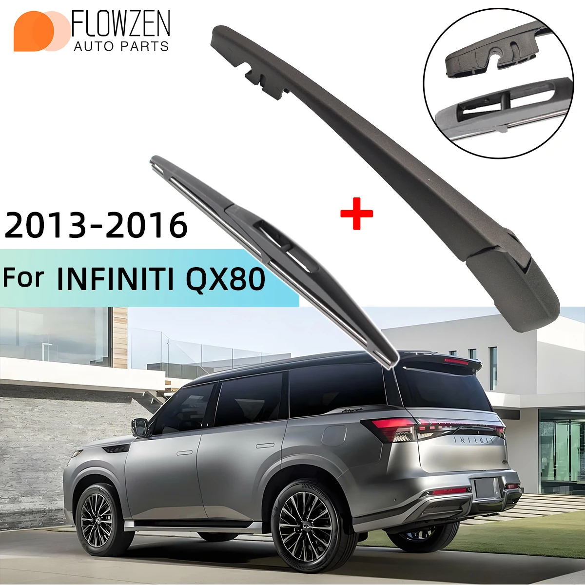 Scheibenwischerblatt & Heckwischerarm-Kit für INFINITI QX80 2013–2016 Heckwischerarmblatt Autozubehör
