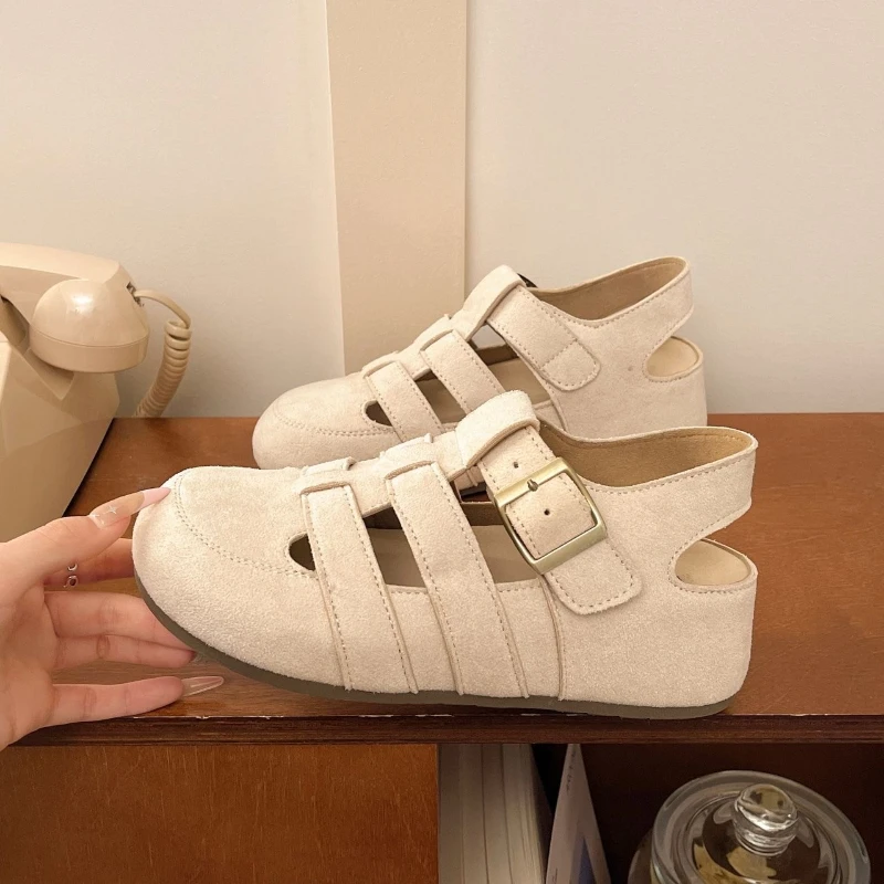 

Simple Elegant Baotou Sandals Summer Woman New Product Casual Comfortable Single Shoes Suede