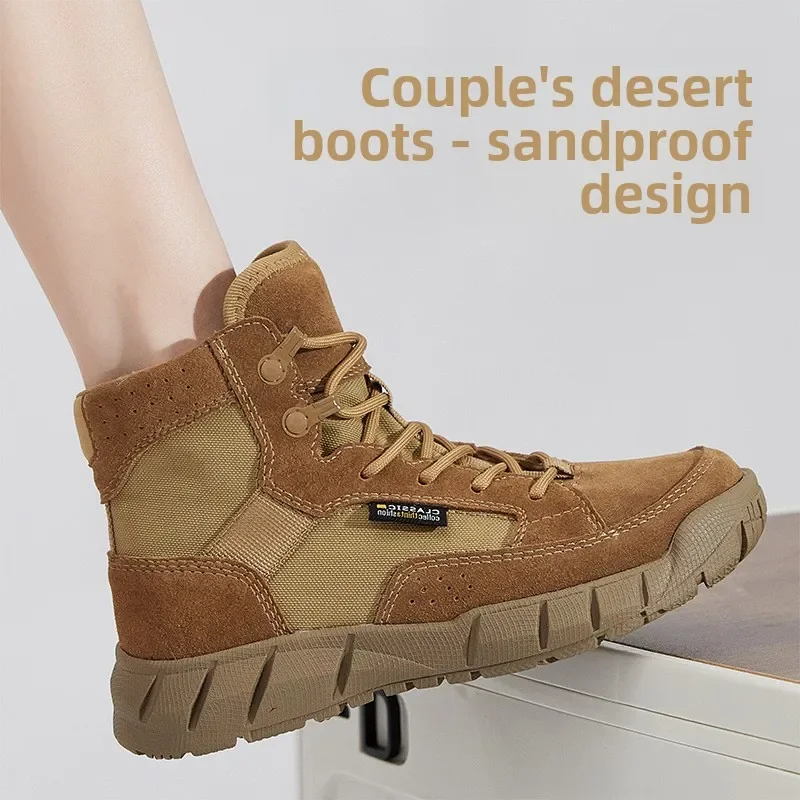 Men's and Women's Outdoor Hiking Boots, Travel Desert Tactical Boots, Work Shoes, Fashionable Casual Sports Women's Hiking Shoes