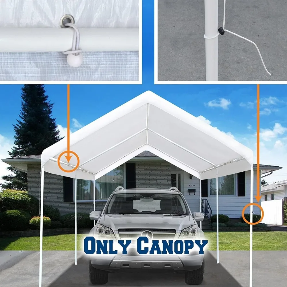 10' x 20' Carport Replacement Top Canopy Cover for Car Garage Top Tarp Shelter Tent Party180G Carport Cover Heavy Duty