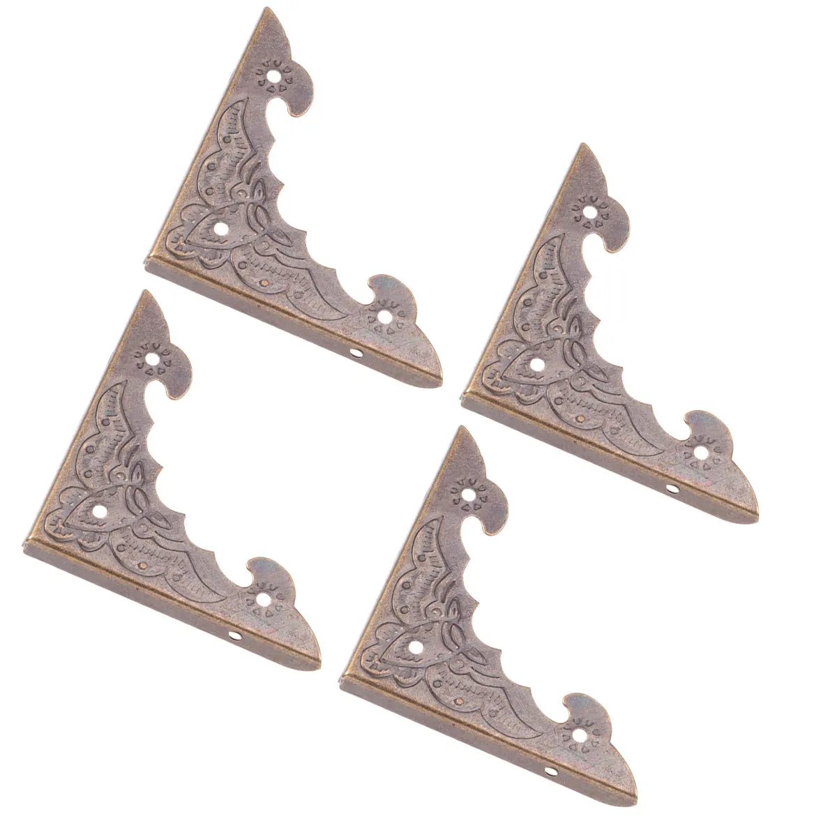 

4Pcs Retro Jewelry Box Corner Guards Angel Shape Brass Silver Golden Protection for Wooden Cases Furniture Desk Table