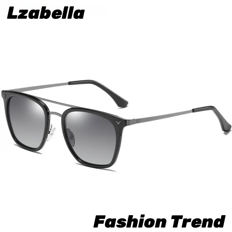 

Lzabella Men's Women's Polarized Fashion Double Beam Sunglasses Square Anti Glare Retro Polarized Driving Sunglasses 6113