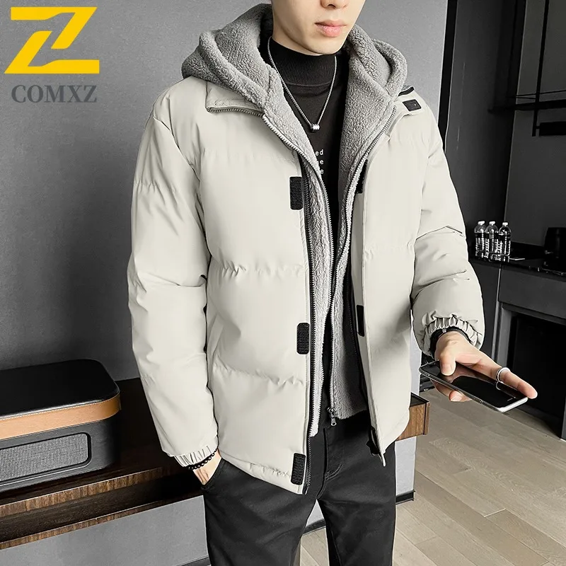 

COMXZ 2025 New Cotton Jacket M 8XL Plus Size Hooded Hiking Travel Warm Cold Proof Parka Men Winter Autumn Winter Outerwear