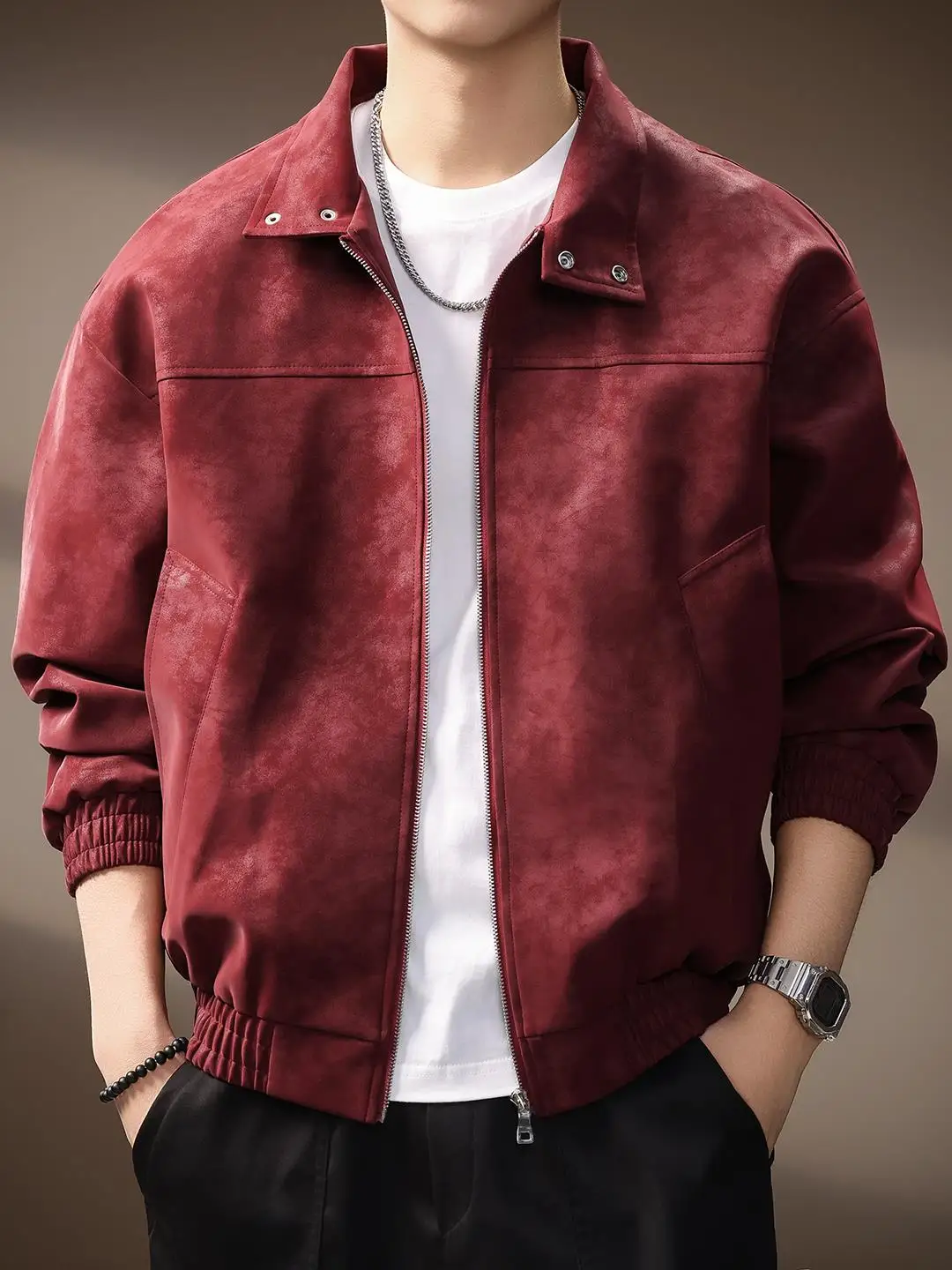 

Высококачественное мужское повседневное кожаное пальто из искусственной кожи в американском стиле ретро с принтом тай-дай, осеннее модное брендовое крутое пальто Haome