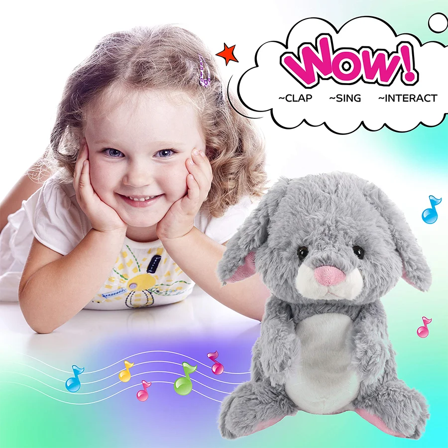 28cm PP cotone peluche grigio coniglio elettrico animali di peluche cuscino bambola di alta qualità regalo di compleanno per ragazza peluche per bambini