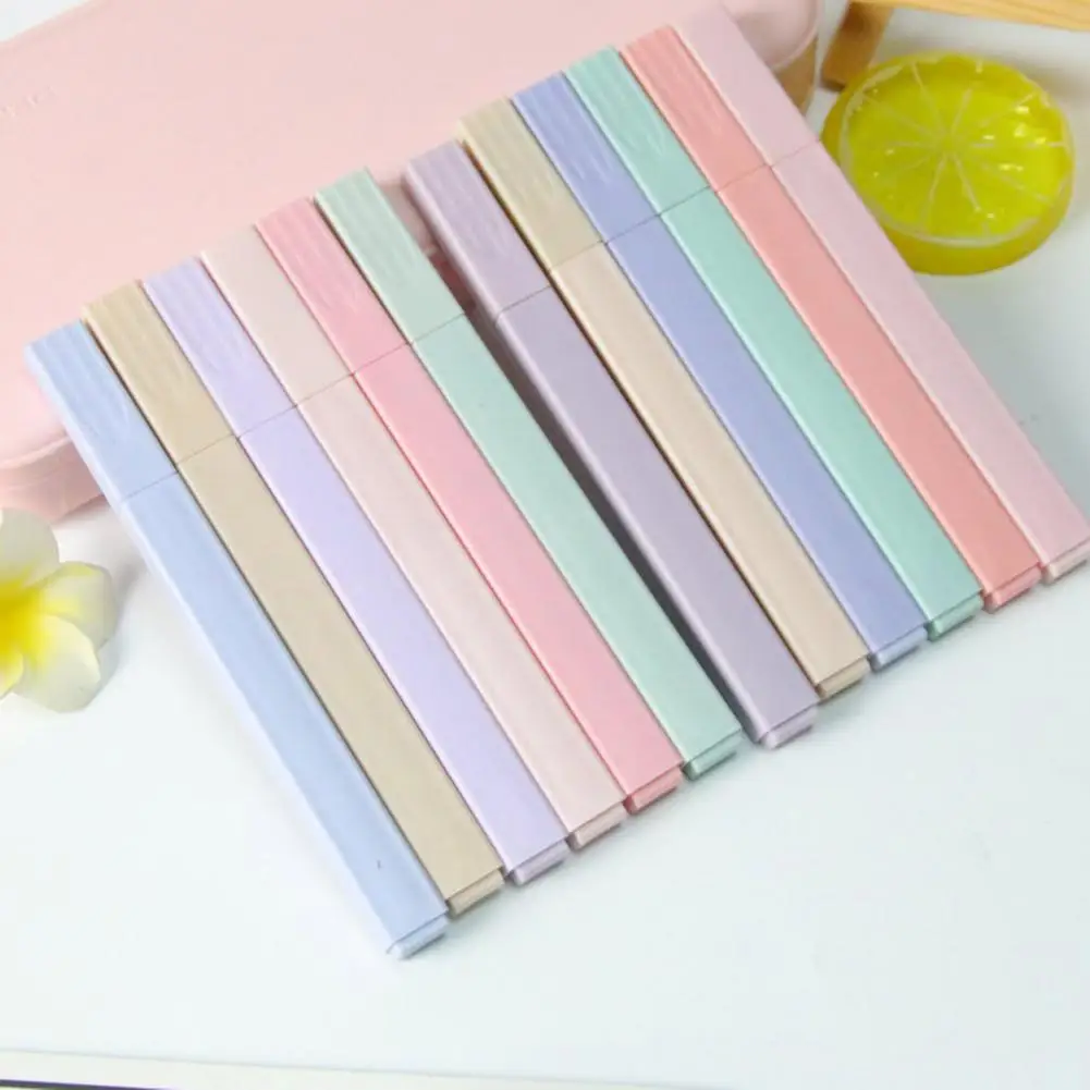 Juego de bolígrafos Resaltadores de Pastel para estudiantes, suministros de oficina de estudio, bolígrafo de marcado de secado rápido sin neón, Kit para diario