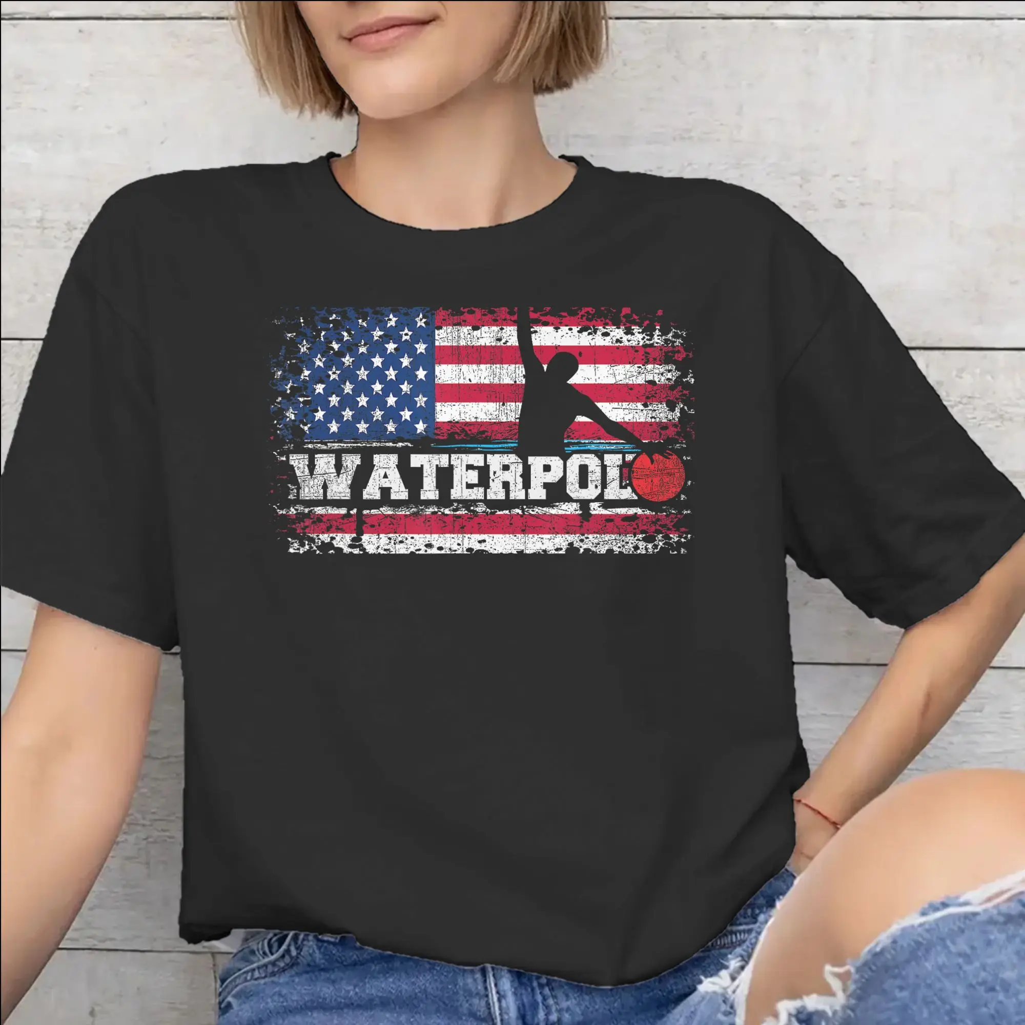 Water Polo Player  Tee Shirt for Men Women Fashion T Shirts  Cotton Clothes