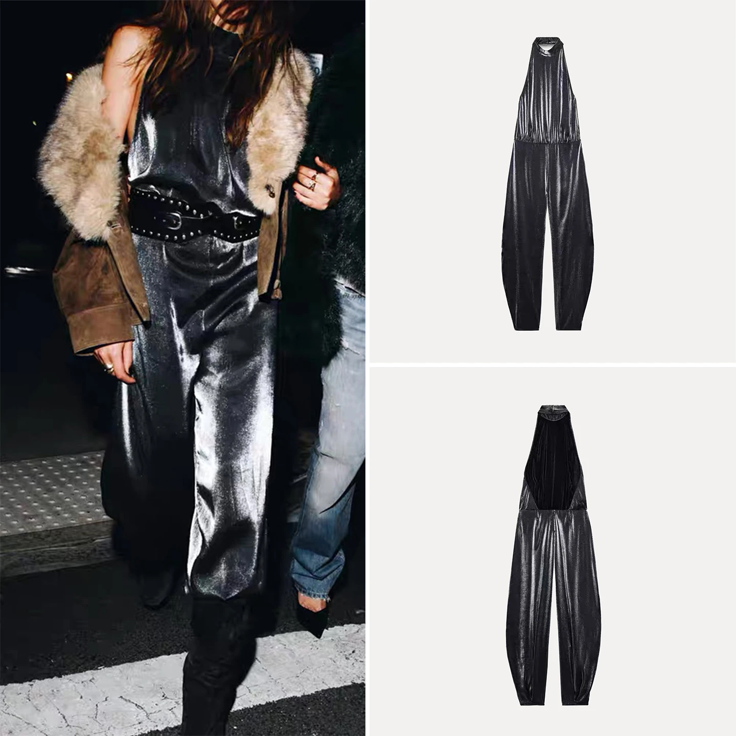 กางเกงขายาวเอวสูงทรงหลวมสไตล์ลำลองประดับกระดิ่งสำหรับผู้หญิง รุ่น Z 2025 Winter