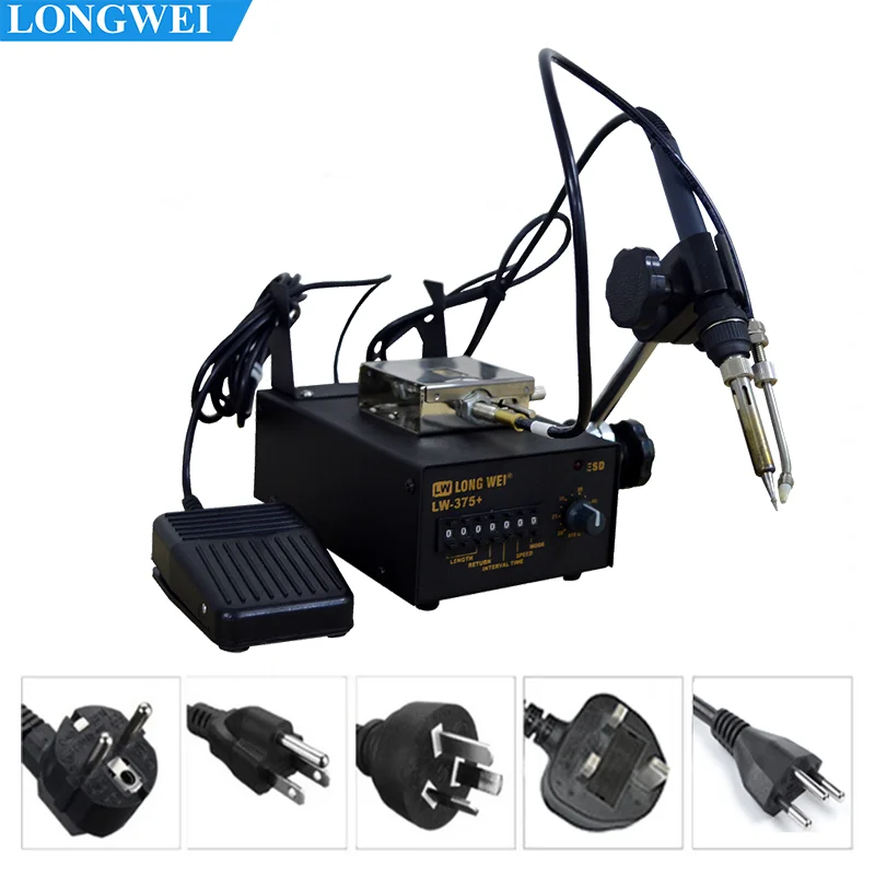 Longwei LW-375+ 60W/75W Automatic Stable Tin Output Welding Table Adjustable Intelligent Machine Electric Soldering Iron Station