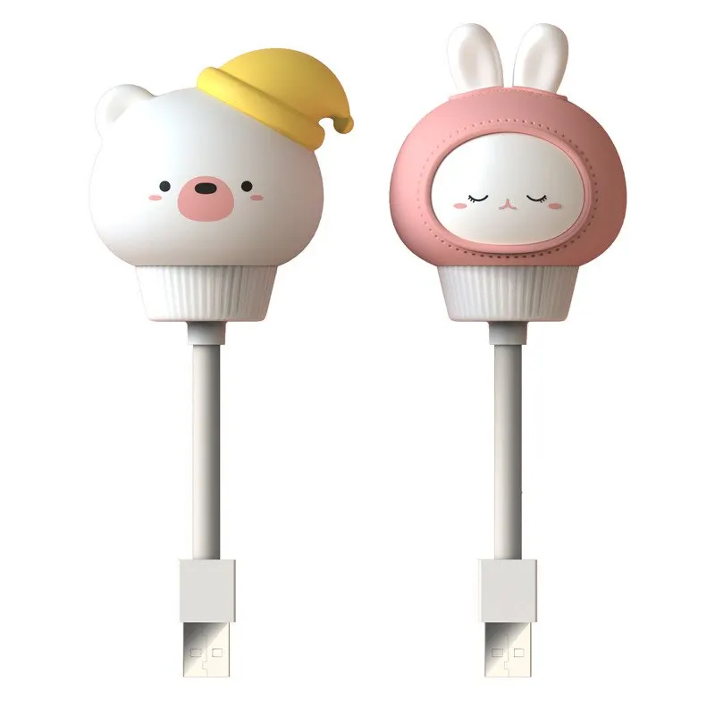 Lampka nocna USB LED Chlidren Cute Cartoon lampka nocna miś pisklę kotek pilot do dekoracja sypialni dziecka lampka nocna