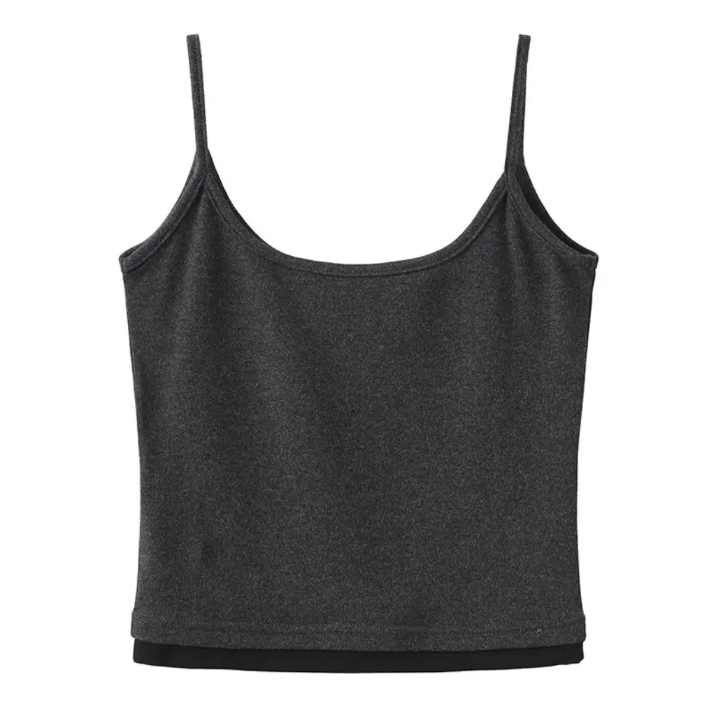 

Nantao женская облегающая майка с цветными блоками, искусственный короткий топ из двух частей, модная универсальная летняя одежда