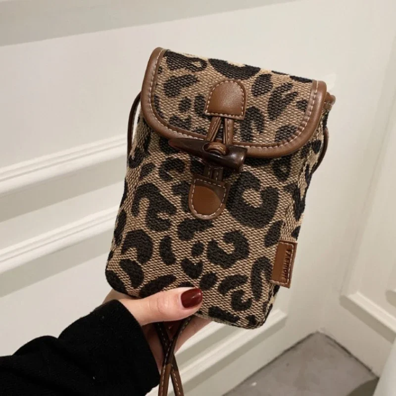 Bolsos de mensajero para niños, bolsos de hombro a la moda para mujer, bolso cruzado versátil, bolso para teléfono con estampado de leopardo, bolsos para madre e hijo para niña