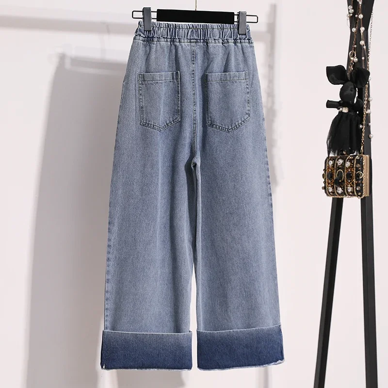 Jean Droit Vintage en Denim, Pantalon Long Décontracté, Chic, Taille artificiel astique, Slim, Streetwear, High Street, Vêtements d'Automne, Grande Taille