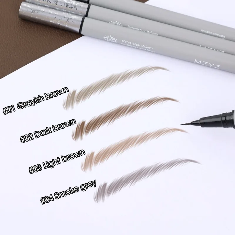 Matita per sopracciglia ultrafine Contorno Ombra Sdraiata Baco da seta Eyeliner Impermeabile Senza sbavature Matita per sopracciglia liquida colorata duratura