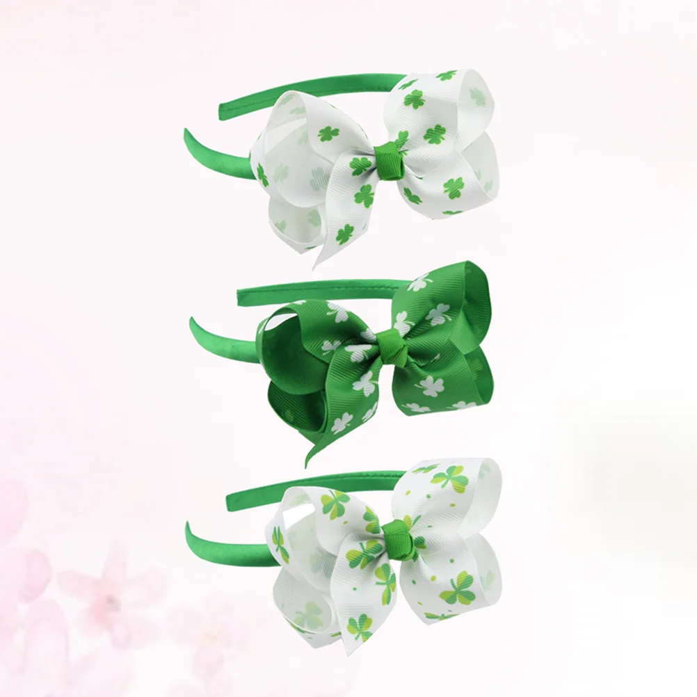 

Набор из 3 головных уборов на День Святого Патрика: повязки на голову с клеверами, забавный дизайн для празднования с уникальным стилем