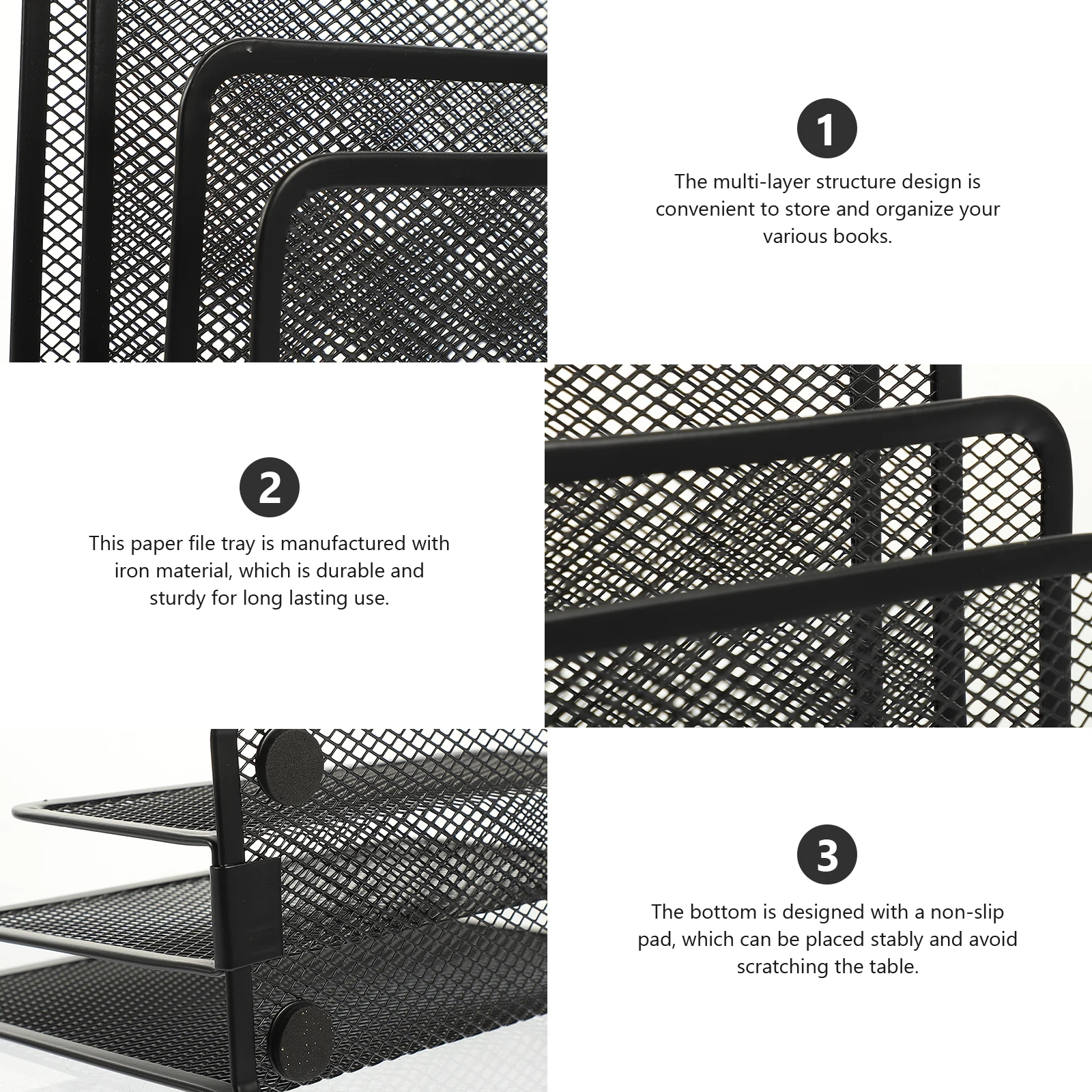 

2Pcs High-Quality Iron File Racks Multi-Layer Document Organizers Desktop Storage for Books Folders
