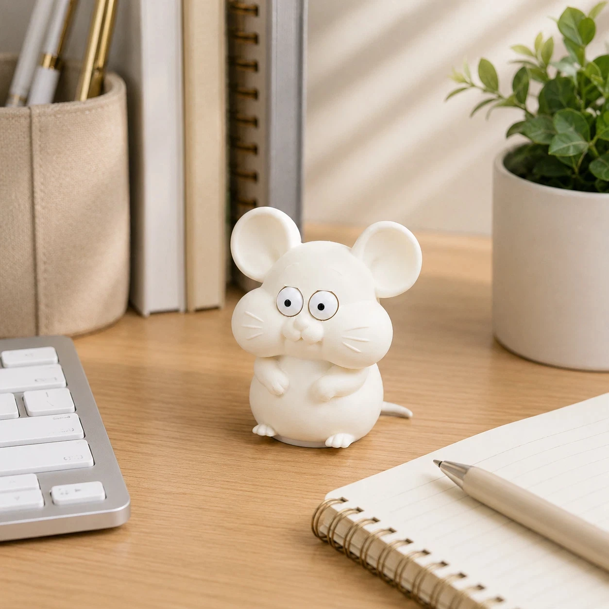 Cute and eye-catching chubby mouse, press and release fun, squeeze and bounce eyes, 3D printed PLA material for small ornaments