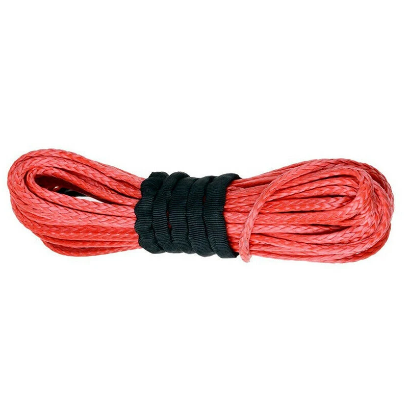 

Synthetic Winch Rope, Red 1/4 x 50Ft Synthetic Winch Rope Line Cable for ATV UTV SUV Truck Boat Winch