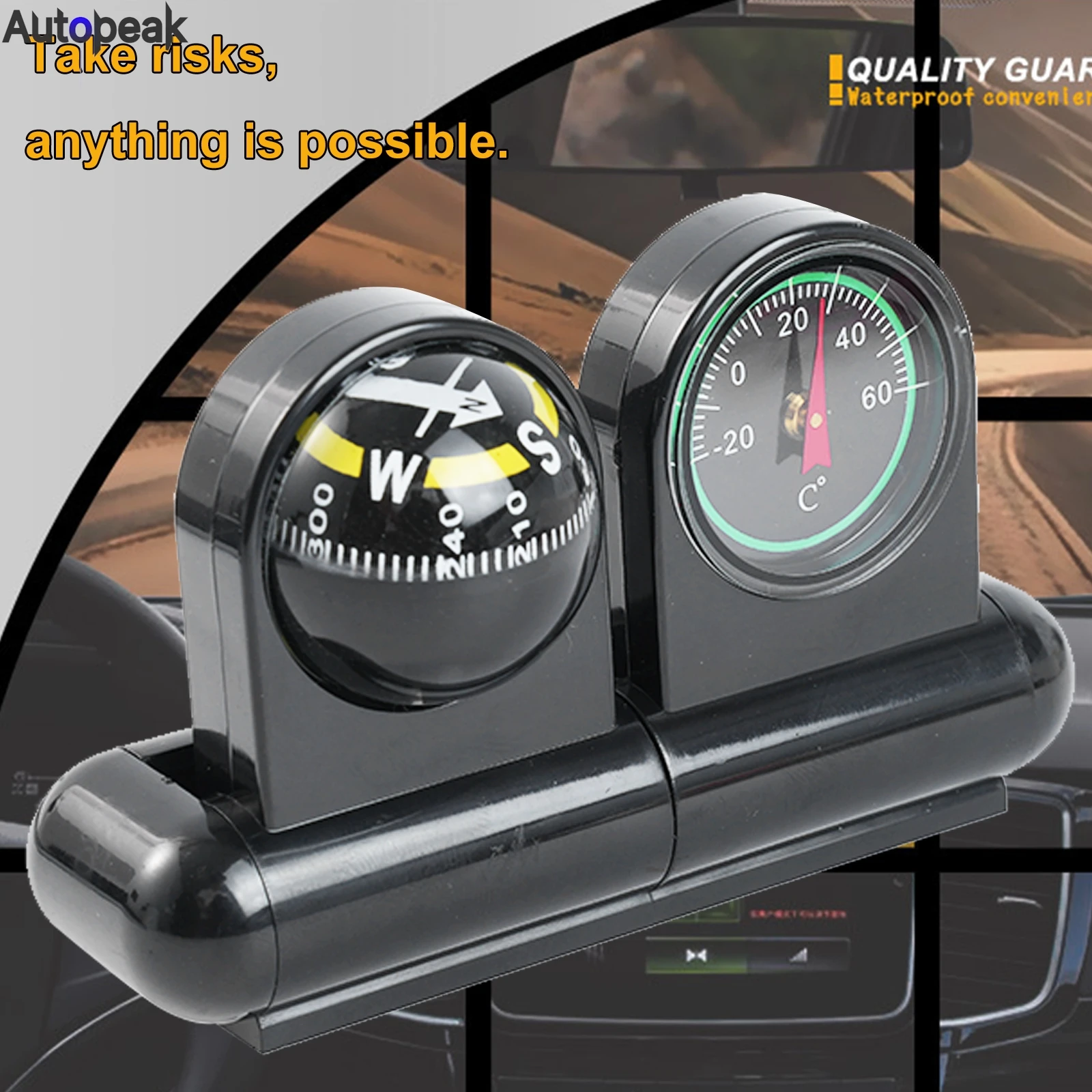 

Outdoor Adjustable Navigation Dashboard Compass Level For Car Auto Cycling Hiking Direction Pointing Guide Ball Shaped Compass