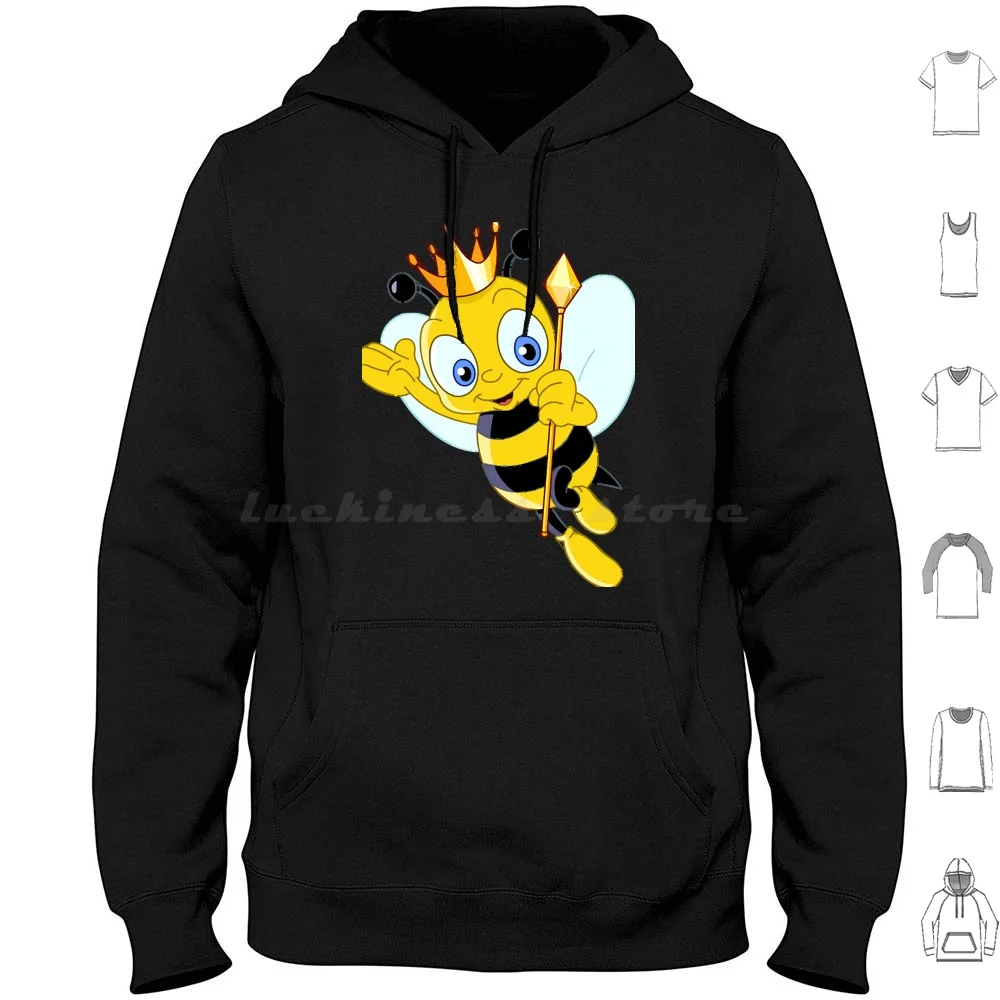

Толстовка с капюшоном Queen Bee из хлопка с длинными рукавами Queen Bee Animal Baby Bee Beeyhive, персонаж мультфильма, детская корона Happy Kids