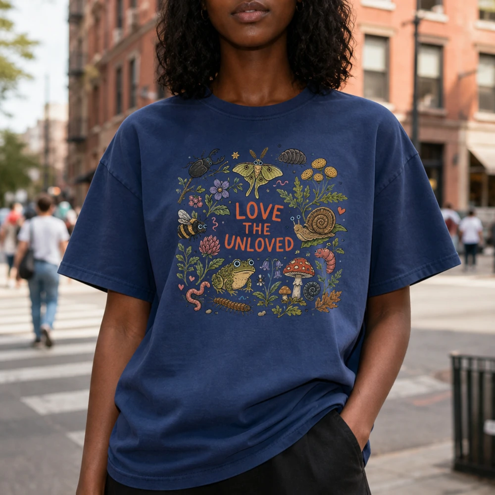 Entomology Love The Unloved Woman Insect Graphic Cotton Tee Cute Bug Frog Nature Shirt Outdoor School Top  for Science Teachers