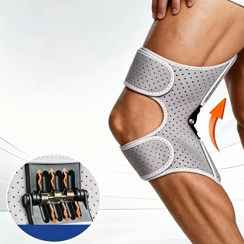 1PC Joint Support Knee Pad Non-slip Lift Pain Relief for Knee Power Spring Force Stabilizer Knee Booster Working Sports Elder