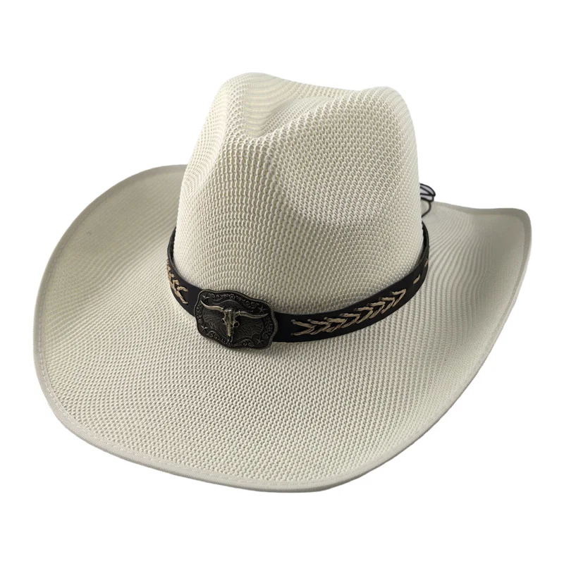 

Cowboy Hat Straw Hat Summer Wide Brim Big Brim Western Cowboy Solid Casual Outdoor Sun Protection Khaki Black Cowgirl Fedoras